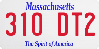 MA license plate 310DT2