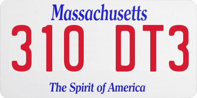 MA license plate 310DT3