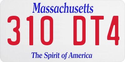 MA license plate 310DT4