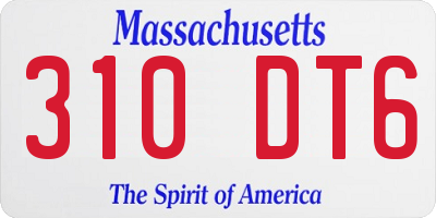 MA license plate 310DT6
