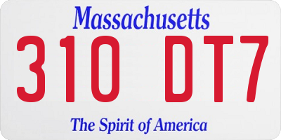 MA license plate 310DT7