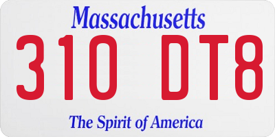 MA license plate 310DT8