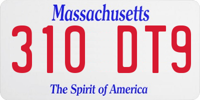 MA license plate 310DT9