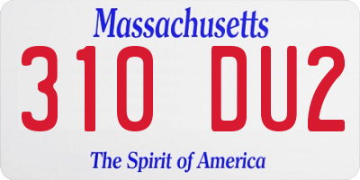 MA license plate 310DU2