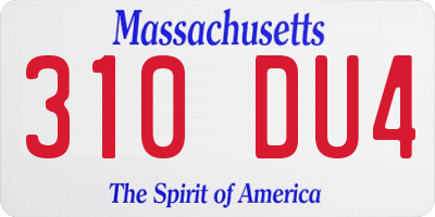 MA license plate 310DU4