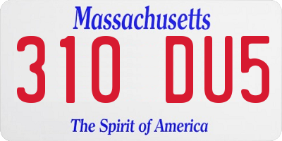 MA license plate 310DU5