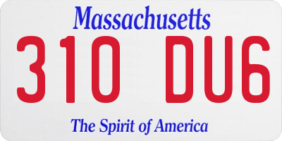 MA license plate 310DU6