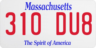 MA license plate 310DU8