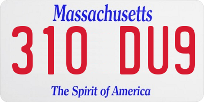 MA license plate 310DU9