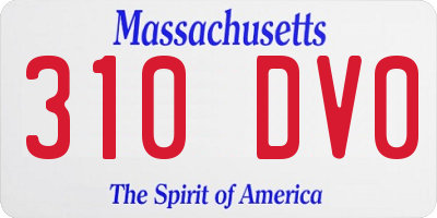 MA license plate 310DV0