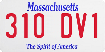 MA license plate 310DV1