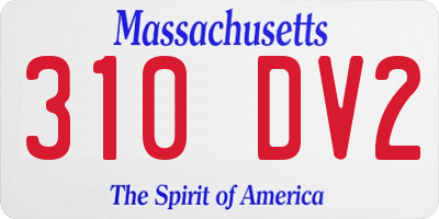MA license plate 310DV2
