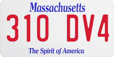 MA license plate 310DV4
