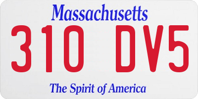 MA license plate 310DV5