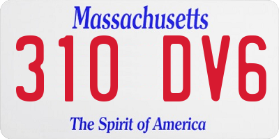 MA license plate 310DV6