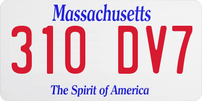 MA license plate 310DV7