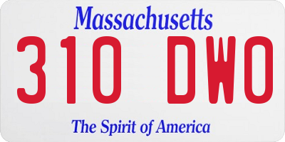 MA license plate 310DW0