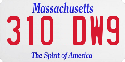 MA license plate 310DW9