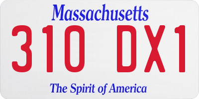 MA license plate 310DX1