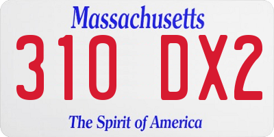 MA license plate 310DX2