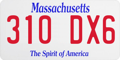 MA license plate 310DX6