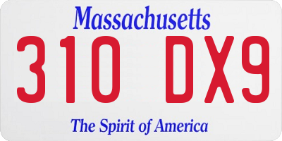 MA license plate 310DX9