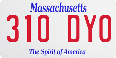 MA license plate 310DY0