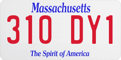 MA license plate 310DY1