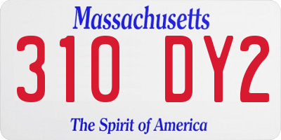 MA license plate 310DY2