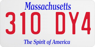 MA license plate 310DY4