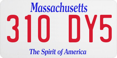 MA license plate 310DY5