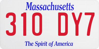 MA license plate 310DY7