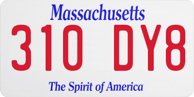MA license plate 310DY8