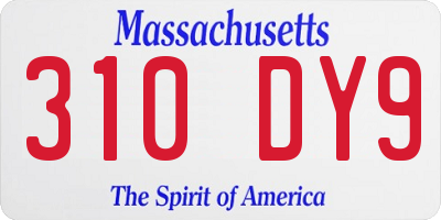 MA license plate 310DY9