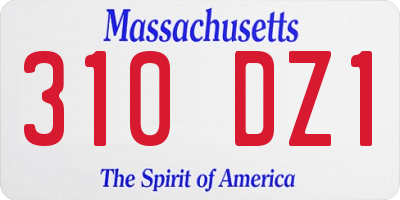 MA license plate 310DZ1