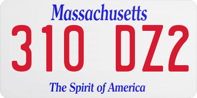 MA license plate 310DZ2