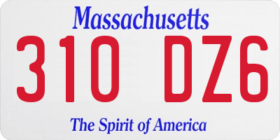 MA license plate 310DZ6