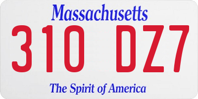 MA license plate 310DZ7