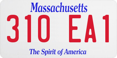 MA license plate 310EA1