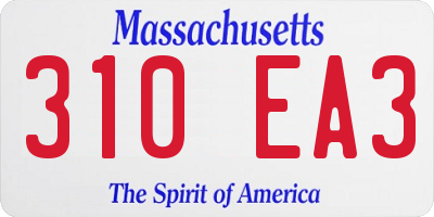 MA license plate 310EA3