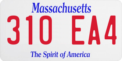 MA license plate 310EA4