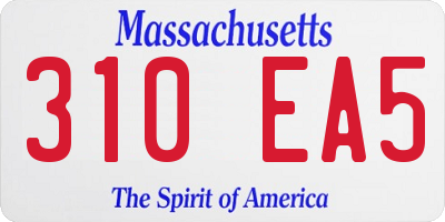 MA license plate 310EA5