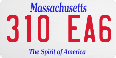MA license plate 310EA6