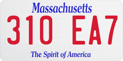 MA license plate 310EA7