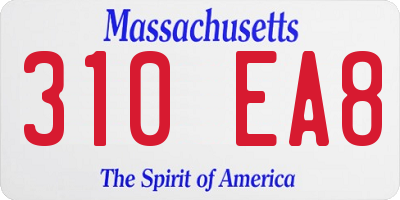 MA license plate 310EA8