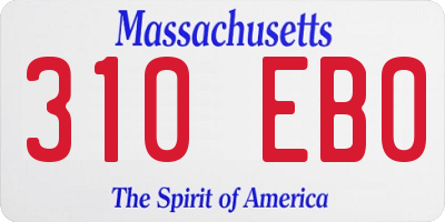 MA license plate 310EB0
