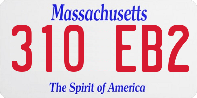 MA license plate 310EB2