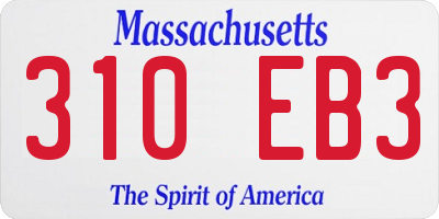 MA license plate 310EB3