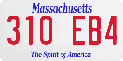 MA license plate 310EB4