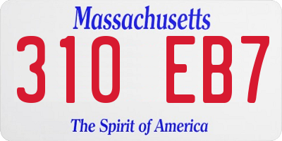 MA license plate 310EB7
